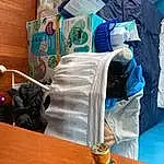 Wood, Table, Linens, Electric Blue, Plastic, Plastic Bag, Hardwood, T-shirt, Bag, Packing Materials, Room, Paper, Paper Product, Art, Sportswear, Box